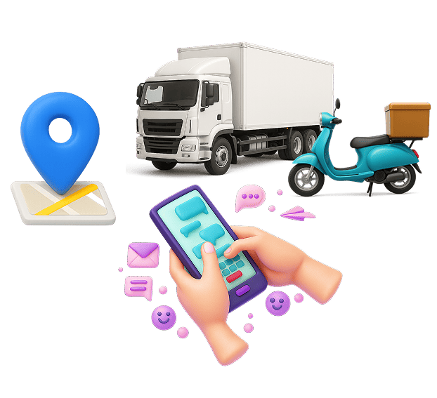 퀵/화물/위치/모바일 접수 일러스트